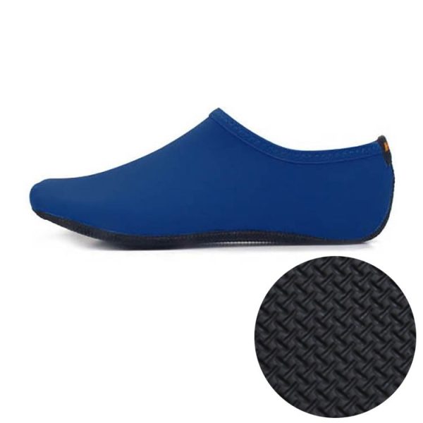 3mm Non-slip Rubber Embossing Texture Sole Solid Color Diving Shoes and Socks, One Pair (Navy Blue)