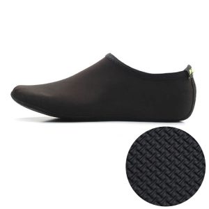 3mm Non-slip Rubber Embossing Texture Sole Solid Color Diving Shoes and Socks, One Pair, Size: M (Black)