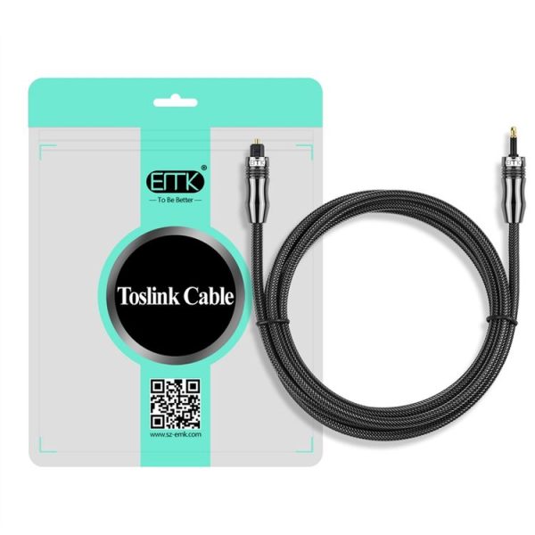 EMK OD6.0mm 3.5mm Digital Sound Toslink to Mini Toslink Digital Optical Audio Cable, Length: 2m - Image 3