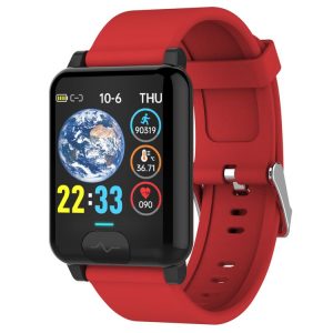 E04S 1.3 inch TFT Color Screen IP68 Waterproof Smart Bracelet, Support Body Temperature Monitoring / Blood Oxygen Monitoring / Heart Rate Monitoring, Style: TPU Strap (Red)