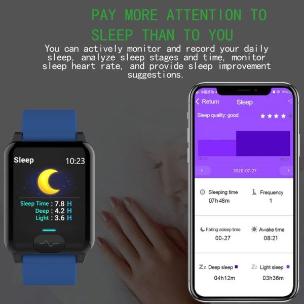 E04S 1.3 inch TFT Color Screen IP68 Waterproof Smart Bracelet, Support Body Temperature Monitoring / Blood Oxygen Monitoring / Heart Rate Monitoring, Style: TPU Strap (Red) - Image 16