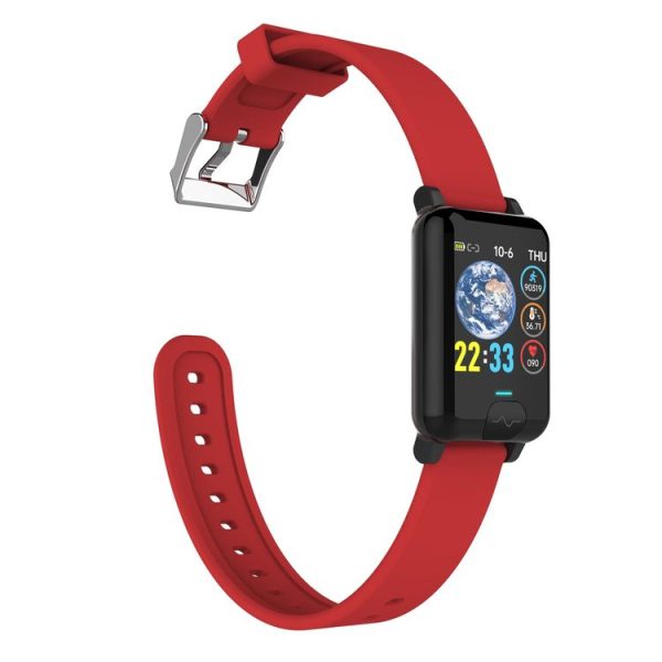 E04S 1.3 inch TFT Color Screen IP68 Waterproof Smart Bracelet, Support Body Temperature Monitoring / Blood Oxygen Monitoring / Heart Rate Monitoring, Style: TPU Strap (Red) - Image 2