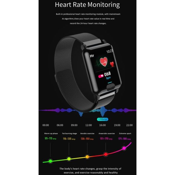 E04S 1.3 inch TFT Color Screen IP68 Waterproof Smart Bracelet, Support Body Temperature Monitoring / Blood Oxygen Monitoring / Heart Rate Monitoring, Style: TPU Strap (Red) - Image 7