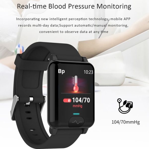E04S 1.3 inch TFT Color Screen IP68 Waterproof Smart Bracelet, Support Body Temperature Monitoring / Blood Oxygen Monitoring / Heart Rate Monitoring, Style: TPU Strap (Red) - Image 8