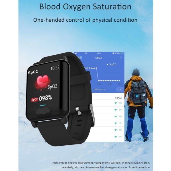 E04S 1.3 inch TFT Color Screen IP68 Waterproof Smart Bracelet, Support Body Temperature Monitoring / Blood Oxygen Monitoring / Heart Rate Monitoring, Style: TPU Strap (Red) - Image 9