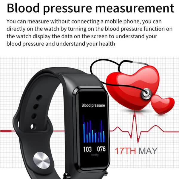 X4 1.14 inch HD Screen Bluetooth Earphone Smart Bracelet, Support Sleep Monitoring / Body Temperature Monitoring / Heart Rate Monitoring (Rose Gold) - Image 14