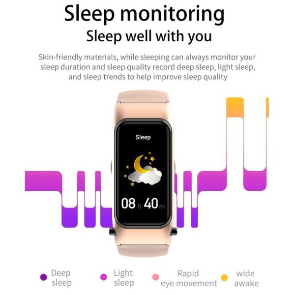 X4 1.14 inch HD Screen Bluetooth Earphone Smart Bracelet, Support Sleep Monitoring / Body Temperature Monitoring / Heart Rate Monitoring (Rose Gold) - Image 18