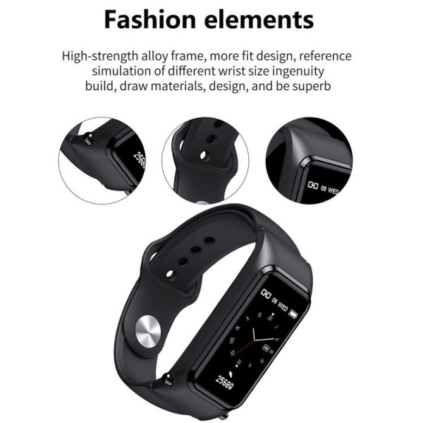X4 1.14 inch HD Screen Bluetooth Earphone Smart Bracelet, Support Sleep Monitoring / Body Temperature Monitoring / Heart Rate Monitoring (Rose Gold) - Image 19