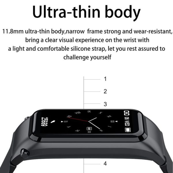 X4 1.14 inch HD Screen Bluetooth Earphone Smart Bracelet, Support Sleep Monitoring / Body Temperature Monitoring / Heart Rate Monitoring (Rose Gold) - Image 6