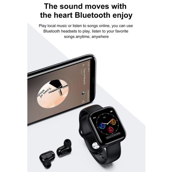 X8 1.69 inch HD Color Screen Bluetooth Earphone Smart Bracelet, Support Sleep Monitoring / Blood Pressure Monitoring / Heart Rate Monitoring (Black) - Image 15