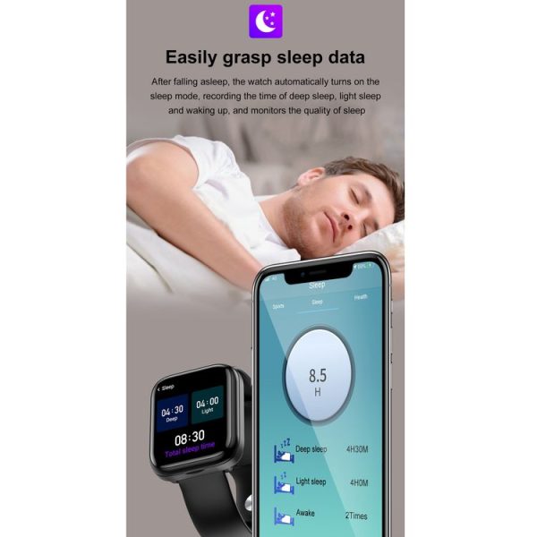 X8 1.69 inch HD Color Screen Bluetooth Earphone Smart Bracelet, Support Sleep Monitoring / Blood Pressure Monitoring / Heart Rate Monitoring (Black) - Image 23