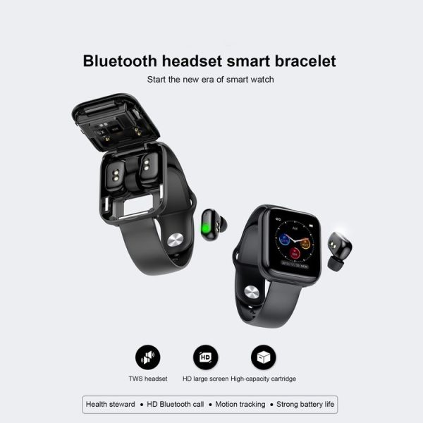 X8 1.69 inch HD Color Screen Bluetooth Earphone Smart Bracelet, Support Sleep Monitoring / Blood Pressure Monitoring / Heart Rate Monitoring (Black) - Image 4