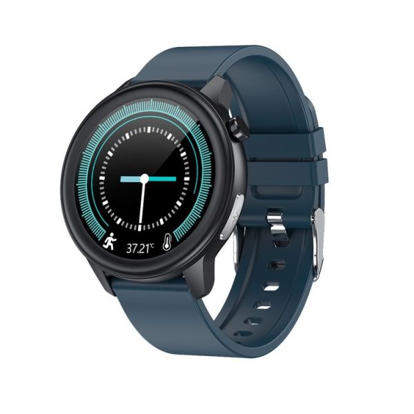 E80 1.3 inch TFT Color Screen IP68 Waterproof Smart Bracelet, Support Blood Oxygen Monitoring / Body Temperature Monitoring / Heart Rate Monitoring, Style: Silicone Strap (Blue)