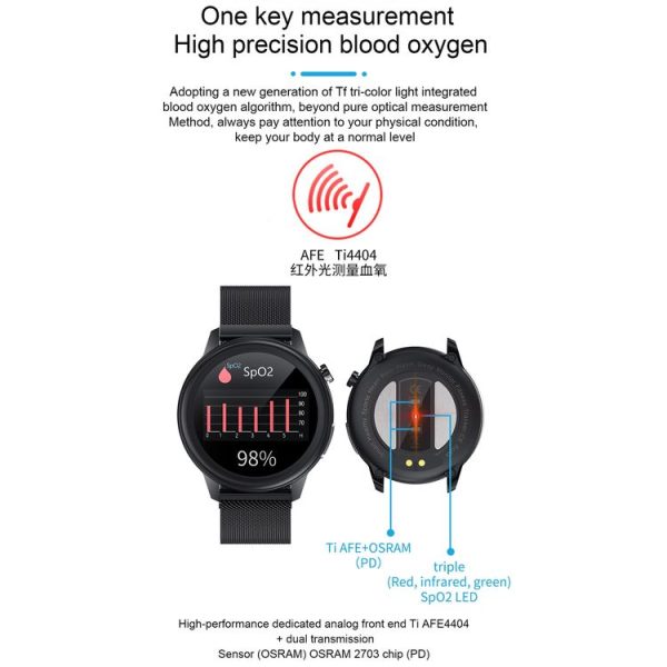 E80 1.3 inch TFT Color Screen IP68 Waterproof Smart Bracelet, Support Blood Oxygen Monitoring / Body Temperature Monitoring / Heart Rate Monitoring, Style: Silicone Strap (Blue) - Image 10
