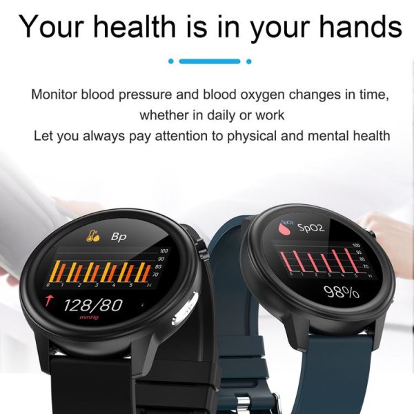 E80 1.3 inch TFT Color Screen IP68 Waterproof Smart Bracelet, Support Blood Oxygen Monitoring / Body Temperature Monitoring / Heart Rate Monitoring, Style: Silicone Strap (Blue) - Image 16