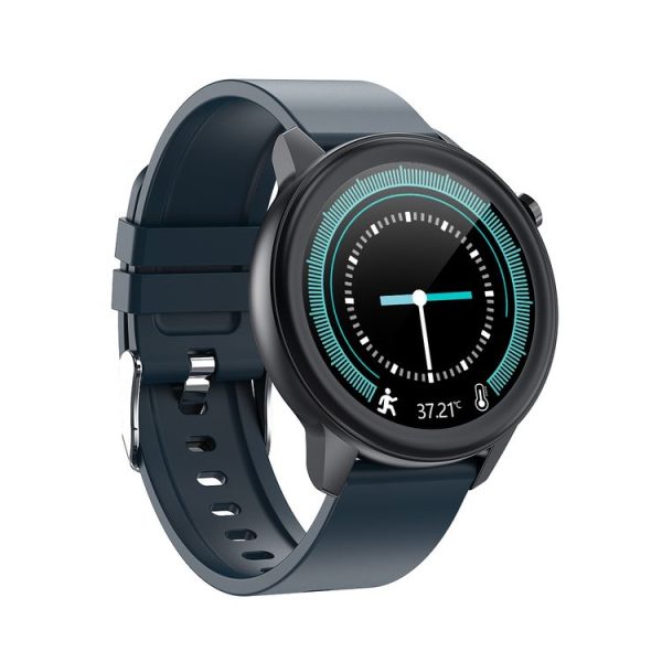 E80 1.3 inch TFT Color Screen IP68 Waterproof Smart Bracelet, Support Blood Oxygen Monitoring / Body Temperature Monitoring / Heart Rate Monitoring, Style: Silicone Strap (Blue) - Image 2