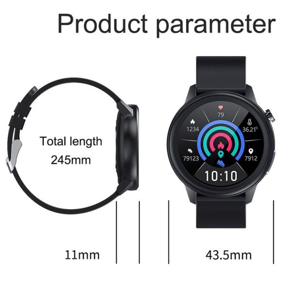 E80 1.3 inch TFT Color Screen IP68 Waterproof Smart Bracelet, Support Blood Oxygen Monitoring / Body Temperature Monitoring / Heart Rate Monitoring, Style: Silicone Strap (Blue) - Image 3