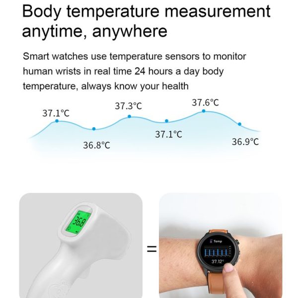 E80 1.3 inch TFT Color Screen IP68 Waterproof Smart Bracelet, Support Blood Oxygen Monitoring / Body Temperature Monitoring / Heart Rate Monitoring, Style: Silicone Strap (Blue) - Image 8