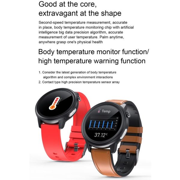 E80 1.3 inch TFT Color Screen IP68 Waterproof Smart Bracelet, Support Blood Oxygen Monitoring / Body Temperature Monitoring / Heart Rate Monitoring, Style: Silicone Strap (Blue) - Image 9