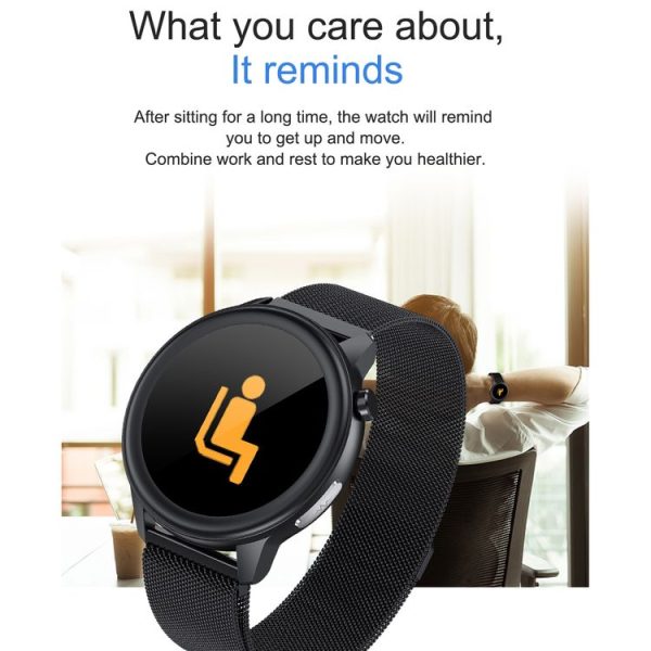 E80 1.3 inch TFT Color Screen IP68 Waterproof Smart Bracelet, Support Blood Oxygen Monitoring / Body Temperature Monitoring / Heart Rate Monitoring, Style: Metal Strap (Black) - Image 20