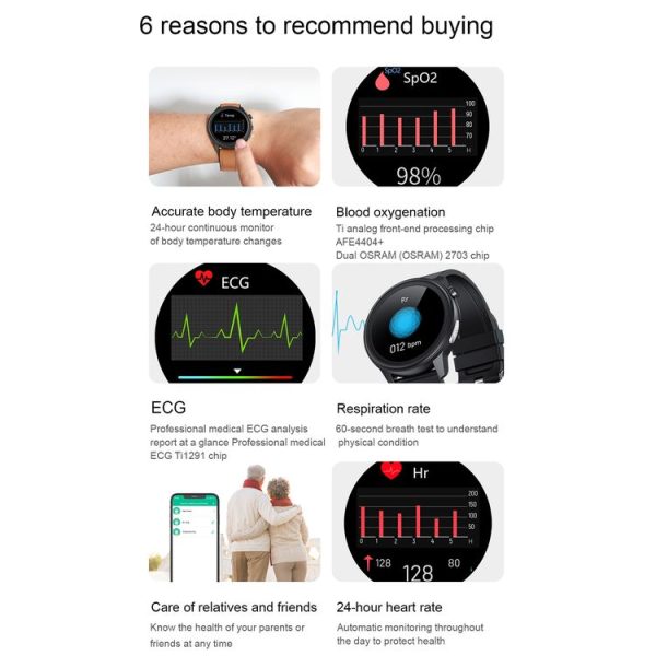 E80 1.3 inch TFT Color Screen IP68 Waterproof Smart Bracelet, Support Blood Oxygen Monitoring / Body Temperature Monitoring / Heart Rate Monitoring, Style: Metal Strap (Black) - Image 6