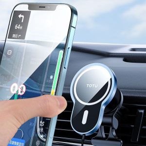 TOTUDESIGN CACW-051 Speddy Series 15W Car Magnetic Suction Wireless Charger with Cable For IPhone 12 Series (Blue)