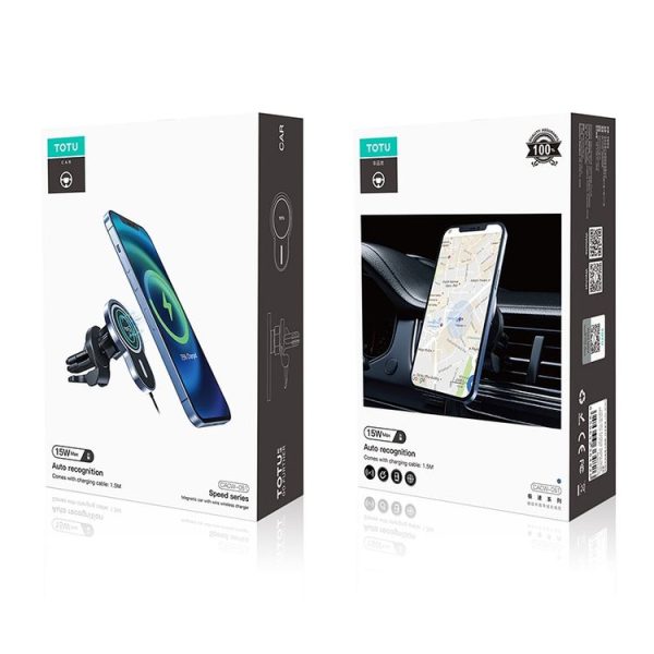 TOTUDESIGN CACW-051 Speddy Series 15W Car Magnetic Suction Wireless Charger with Cable For IPhone 12 Series (Blue) - Image 10