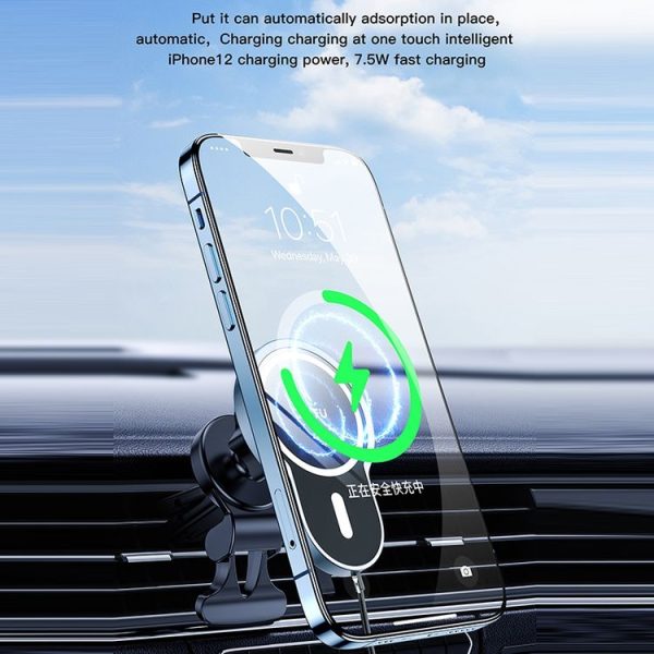 TOTUDESIGN CACW-051 Speddy Series 15W Car Magnetic Suction Wireless Charger with Cable For IPhone 12 Series (Blue) - Image 2