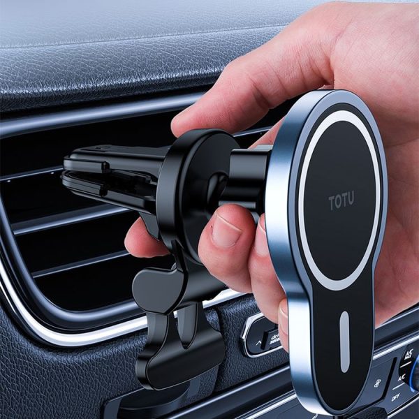 TOTUDESIGN CACW-051 Speddy Series 15W Car Magnetic Suction Wireless Charger with Cable For IPhone 12 Series (Blue) - Image 4