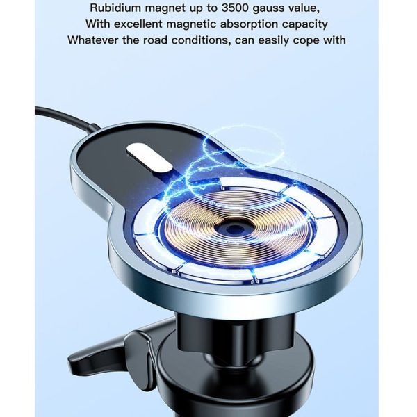 TOTUDESIGN CACW-051 Speddy Series 15W Car Magnetic Suction Wireless Charger with Cable For IPhone 12 Series (Blue) - Image 9