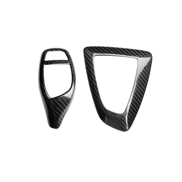 2 in 1 B Edition Carbon Fiber Car Gear Cover Decorative Sticker for BMW 1 / 2 / 3 / 4 / 5 Series, Left and Right Drive Universal