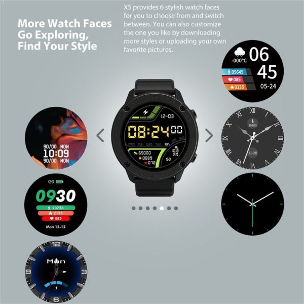 Blackview X5 1.3 inch HD Screen Bluetooth 5.0 Smart Watch with TPU Watchband, Support Sleep / Heart Rate Monitor & Fitness Tracker & 9 Sports Mode (Black) - Image 7