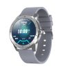 MX12 1.3 inch IPS Color Screen IP68 Waterproof Smart Watch, Support Bluetooth Call / Sleep Monitoring / Heart Rate Monitoring, Style: Silicone Strap (Silver)