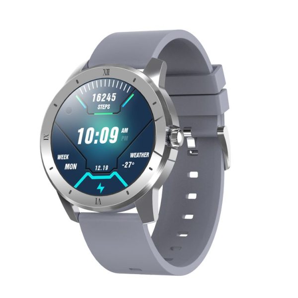 MX12 1.3 inch IPS Color Screen IP68 Waterproof Smart Watch, Support Bluetooth Call / Sleep Monitoring / Heart Rate Monitoring, Style: Silicone Strap (Silver)
