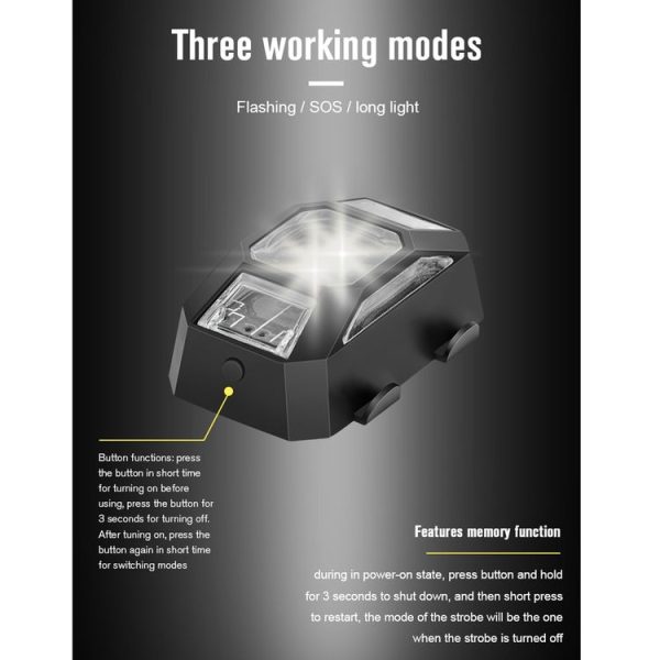 STARTRC 1109184 Drone Universal Rechargeable Colorful Strobe Signal Arm Lights for DJI FPV / Mini 2 / Mavic Air 2 - Image 14