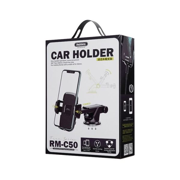 Remax RM-C50 Tuxn Series Car Mobile Phone Holder Bracket (Black) - Image 3