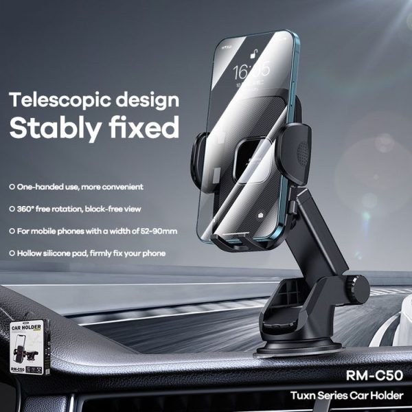 Remax RM-C50 Tuxn Series Car Mobile Phone Holder Bracket (Black) - Image 4