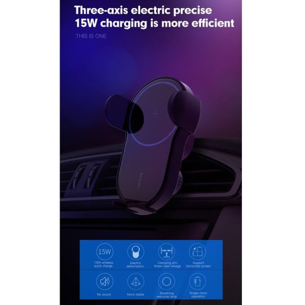 HAMTOD 15W X Smart Car Air Outlet Wireless Charger (Black) - Image 4