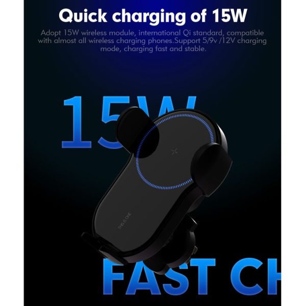 HAMTOD 15W X Smart Car Air Outlet Wireless Charger (Black) - Image 5