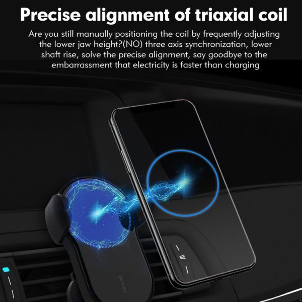 HAMTOD 15W X Smart Car Air Outlet Wireless Charger (Black) - Image 7