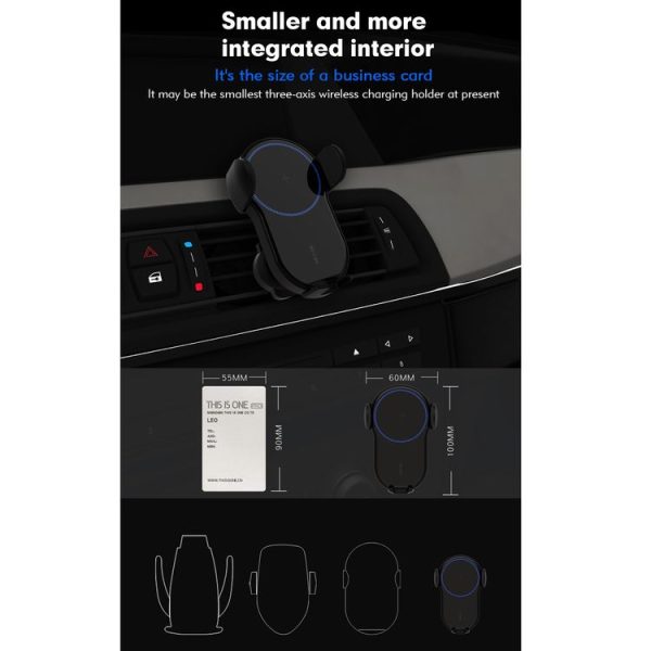 HAMTOD 15W X Smart Car Air Outlet Wireless Charger (Black) - Image 9