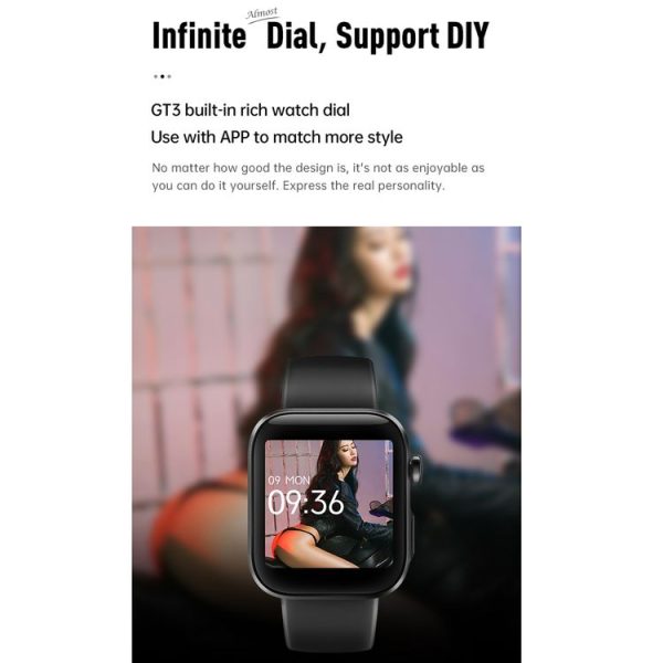 HAMTOD GT3 1.54 inch TFT Screen IP68 Waterproof Smart Watch, Support Music Control / Body Temperature Monitoring / Heart Rate Monitoring / Sleep Monitoring (White) - Image 10