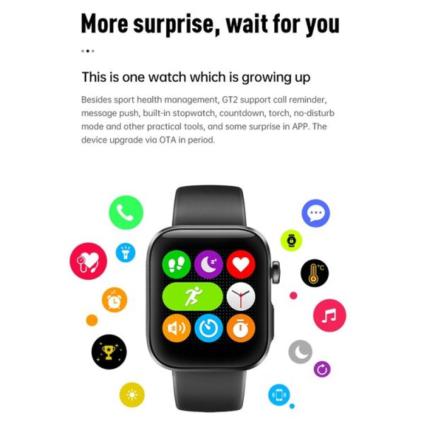 HAMTOD GT3 1.54 inch TFT Screen IP68 Waterproof Smart Watch, Support Music Control / Body Temperature Monitoring / Heart Rate Monitoring / Sleep Monitoring (White) - Image 14