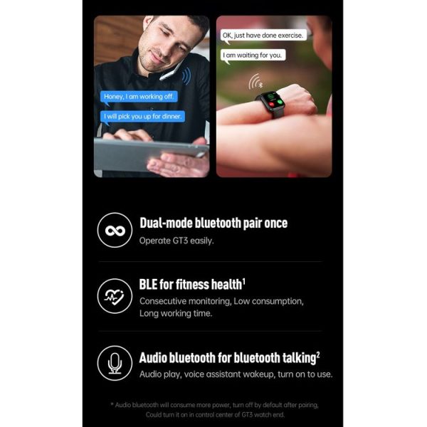 HAMTOD GT3 1.54 inch TFT Screen IP68 Waterproof Smart Watch, Support Music Control / Body Temperature Monitoring / Heart Rate Monitoring / Sleep Monitoring (White) - Image 6