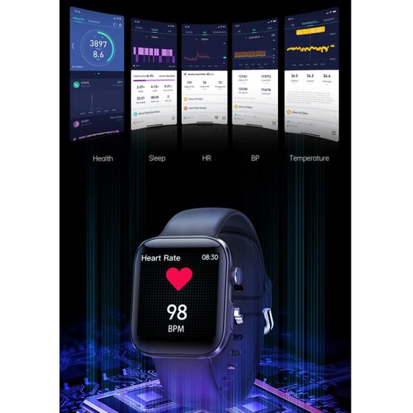 HAMTOD GT3 1.54 inch TFT Screen IP68 Waterproof Smart Watch, Support Music Control / Body Temperature Monitoring / Heart Rate Monitoring / Sleep Monitoring (White) - Image 9