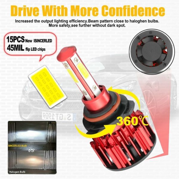 X18 9005 2 PCS DC9-36V / 22W / 6000K / 8000LM IP68 Waterproof Car LED Headlight (White Light) - Image 6