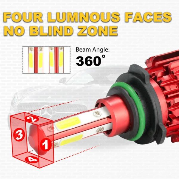 X18 9006 2 PCS DC9-36V / 22W / 6000K / 8000LM IP68 Waterproof Car LED Headlight (White Light) - Image 4