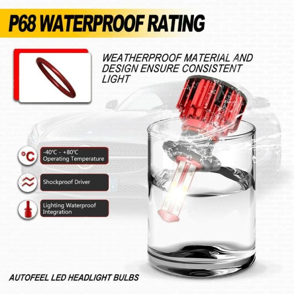 X18 H7 2 PCS DC9-36V / 22W / 6000K / 8000LM IP68 Waterproof Car LED Headlight (White Light) - Image 5