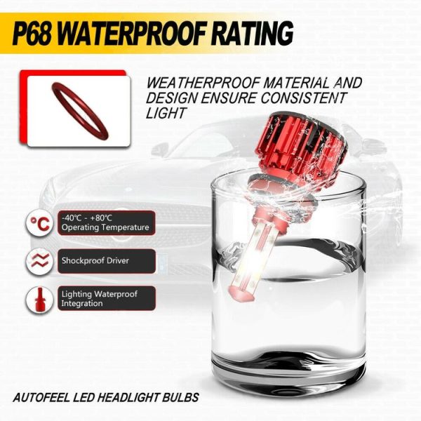 X18 H8 / H9 / H11 2 PCS DC9-36V / 22W / 6000K / 8000LM IP68 Waterproof Car LED Headlight (White Light) - Image 4