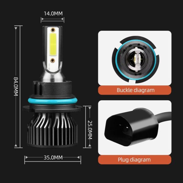 F2 9004 / HB1 2 PCS DC9-36V / 25W / 6000K / 2500LM IP68 Waterproof Car LED Headlight (Cold White Light) - Image 3
